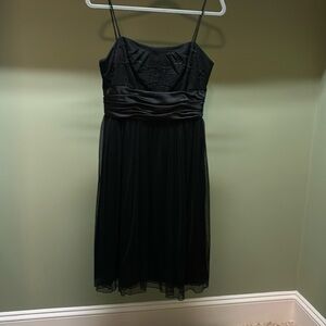 Black  dress  side zipper  sheer overlay